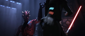 Darth Maul Force chokes Jiro.