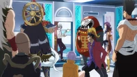 Jack the Ripper saves Göll from being pressured by the Seven Lucky Gods.