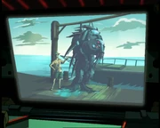 A news article of a man discovering a mutated fish of some sort...