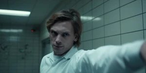 One killing the guards with his powers.