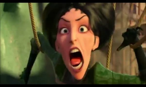 Régine screaming in defeat after seeing Victor saving Felicie