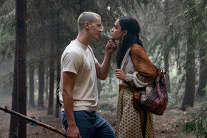 The Ballad of Songbirds and Snakes Stills Coriolanus Snow & Lucy Gray in the woods of District 12