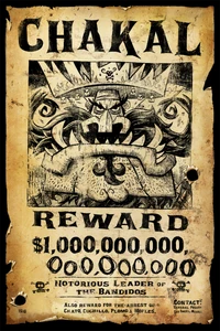 Chakal's wanted poster.