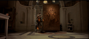 The bewitched Vigo portrait briefly electrocuted Dr. Janosz Poha with the dead tyrant's demonic magic.