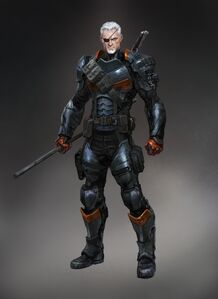 Maskless Deathstroke concept in Arkham Origins