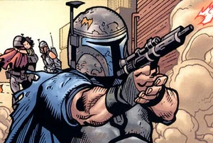 Montoss during his Mandalorian days.