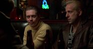 Carl and Gaear Grimsrud meeting Jerry Lundegaard in a bar