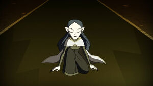 Lilith kneeling before Belos.