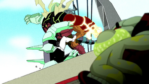 Vilgax witnessing Ben's newly gained access to the Omnitrix's Master Control.