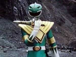 Burai, as Dragon Ranger, with his Zyusouken.