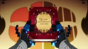 Flect holding up the Quirk Singularity Doomsday Theory bible.