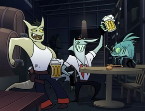 Three shark-like demons who serves as Crimson's mafia member.