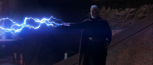 Dooku remarked that his powers were far beyond those of Kenobi and ordered him to back down before releasing a blast of lightning at the Jedi.