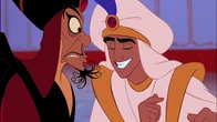 Jafar's beard getting messed by Prince Ali.
