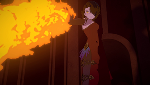 Cinder burns a vision of Ruby Rose.