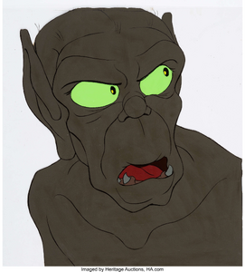 Concept art of Ralph Bakshi's Gollum