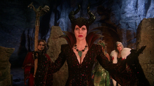 Maleficent controlling fire.