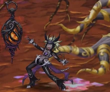 Gossamare holding Salamando captive.