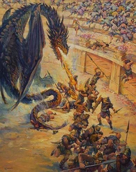 Drogon causing chaos in Daznak's Pit.
