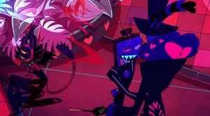 Vox being seen talking with Val during 'Poison'.