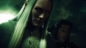 Sauron (guised as Annatar) and Celebrimbor.