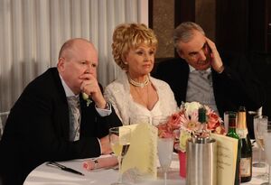 Phil celebrates the wedding of Peggy and Archie as his mother's best-man for his uncle in 2009.