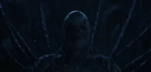 Vecna killing Patrick by breaking his bones and gouging out his eyes.