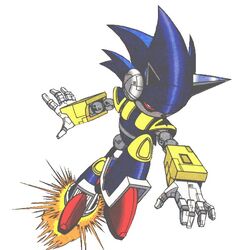 Mecha Sonic as seen in the Sonic the Hedgehog comic book series.