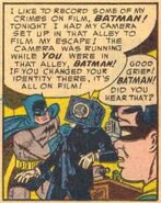 Mr. Camera claiming he filmed Batman's secret identity (to later find out that he actually didn't)