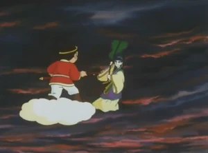 Queen Iron Fan vs. Nobita.