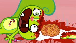 Nutty's brain is molted after get pushed by Lifty and Shifty.