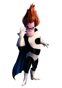 Syndrome's pose of standing.