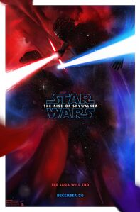 Kylo and Rey on a poster for The Rise of Skywalker.