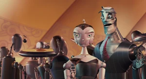 Ratchet is in the Bigweld Ball with Cappy with the latter feeling embarrassed and uneasy with his flirting.
