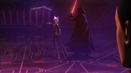 Ezra sees the duel on Malachor as Vader battles Ahsoka.