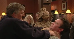 Trevor Morgan getting attacked by Little Mo's father Charlie Slater.