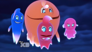 The redesigned Ghost Gang from Pac-Man & the Ghostly Adventures.