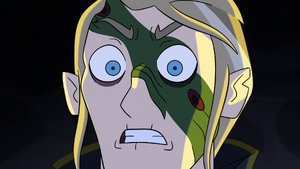 Belos realizes Luz tricked him and that he too is affected by the Draining Spell.