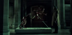Randall's remains placed on a skeleton.