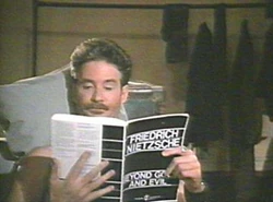 Otto reading his favorite philosopher.