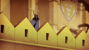 Belos watching Lilith successfully capturing Eda from the balcony before leaving to get back inside.