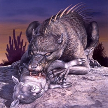 Another artist's depiction of a more canine-like Chupacabra.