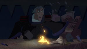 (Quasimodo: She was kind to me, master.) "YOU IDIOT!"