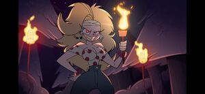 Martha's Evil Grin when trying to send Blitzo and Millie back to Hell.