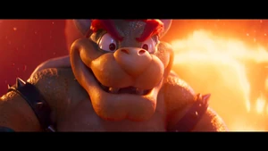 Bowser’s evil grin as he taunts the Penguin king and the army.
