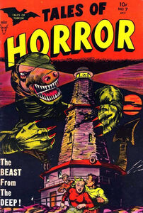 The cover for another adaptation of the story, with the title The Beast From The Deep!.