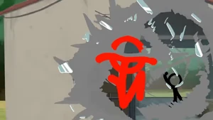 The Dark Lord is hit.