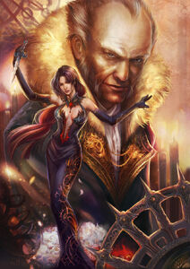 Ra's Al Ghul and Talia, the leaders of the League of Assassins.