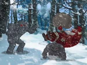 Mogorb and his Awgwas stealing Nicholas's toys to the children