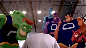 Bang smiling meanly after insulting Michael Jordan.